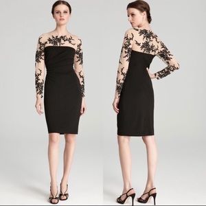 David Meister Illusion Lace Cocktail Dress Sz 4